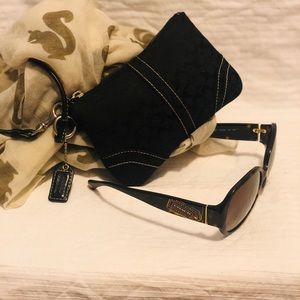 Mini signature Coach wristlet